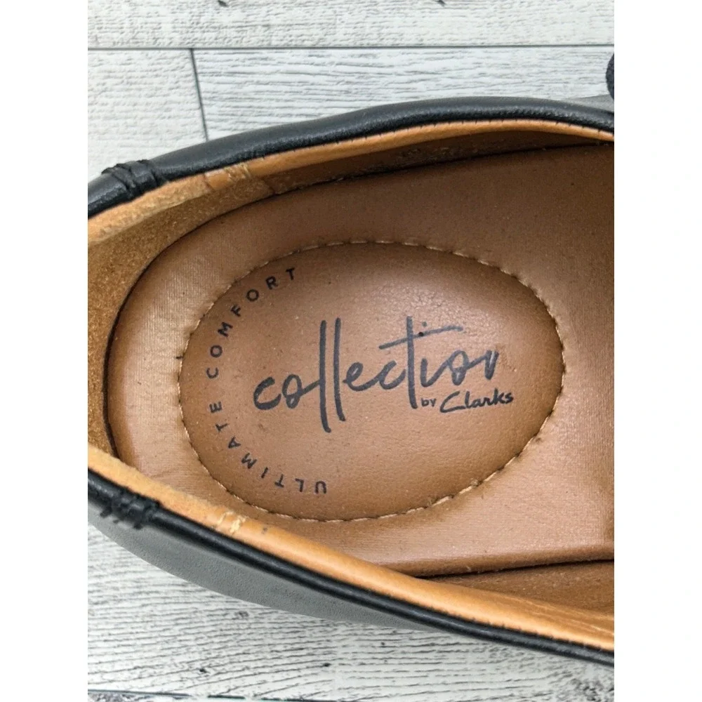 Clarks Collection Men Black Leather Ultimate Comfort Derby Shoes Size 11.5M